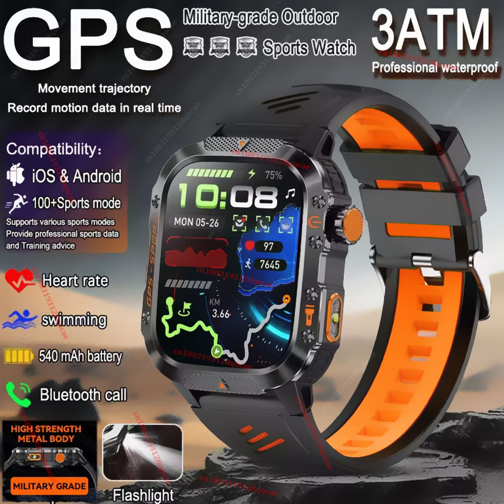 Outdoor Power Hours - 2026 Military Outdoor Smart Watch Men's