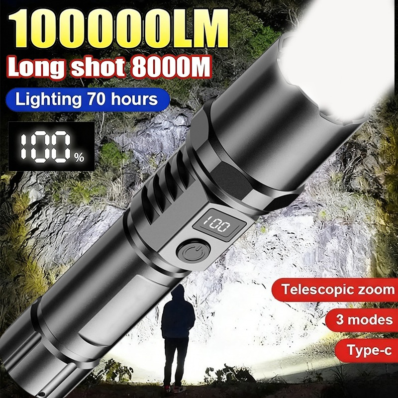 Outdoor Power For Camping - Powerful Led Handheld Flashlight Portable Rechargeable