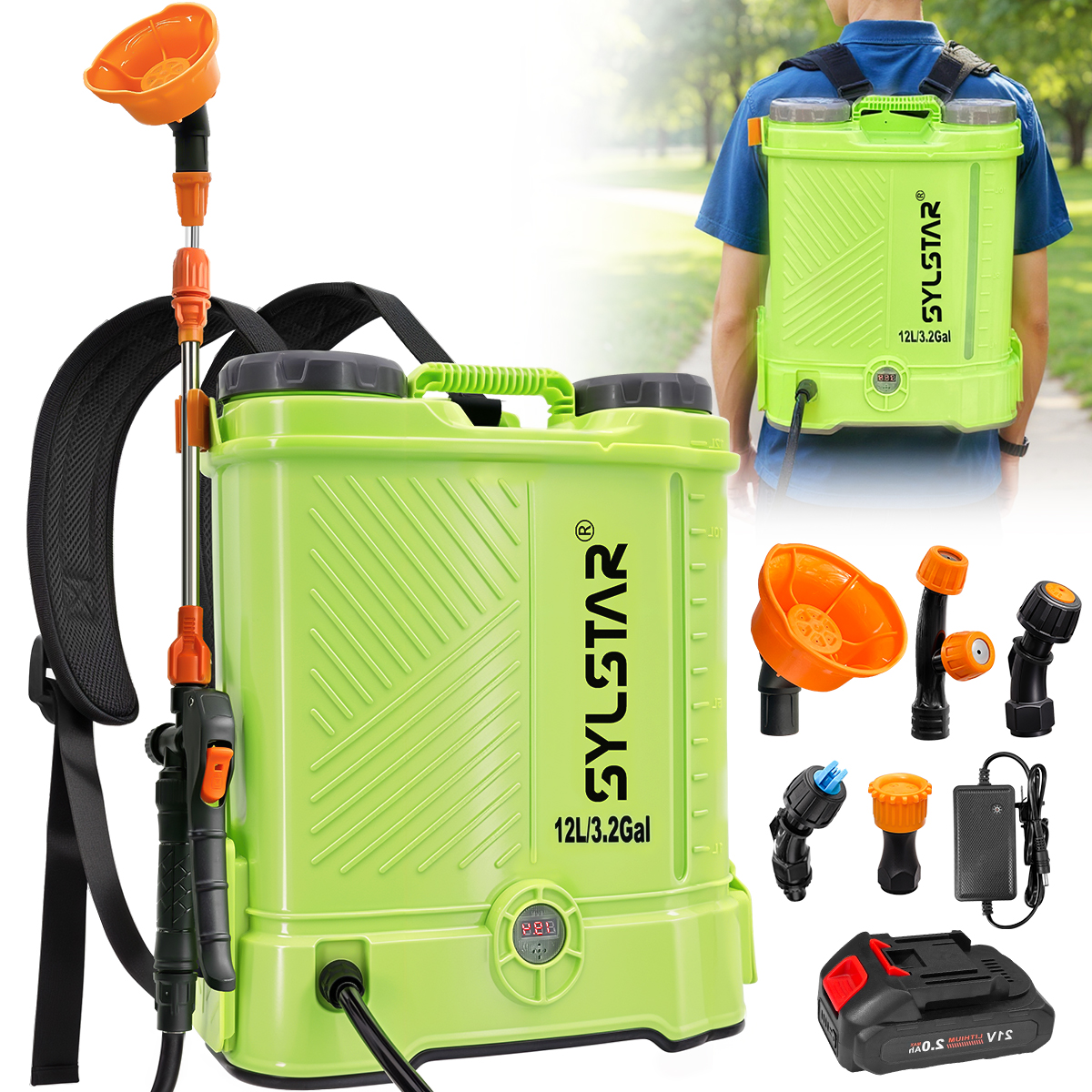 Electric Sprayer Backpack - 3.2 Gallon Backpack Battery Powered Sprayer,80