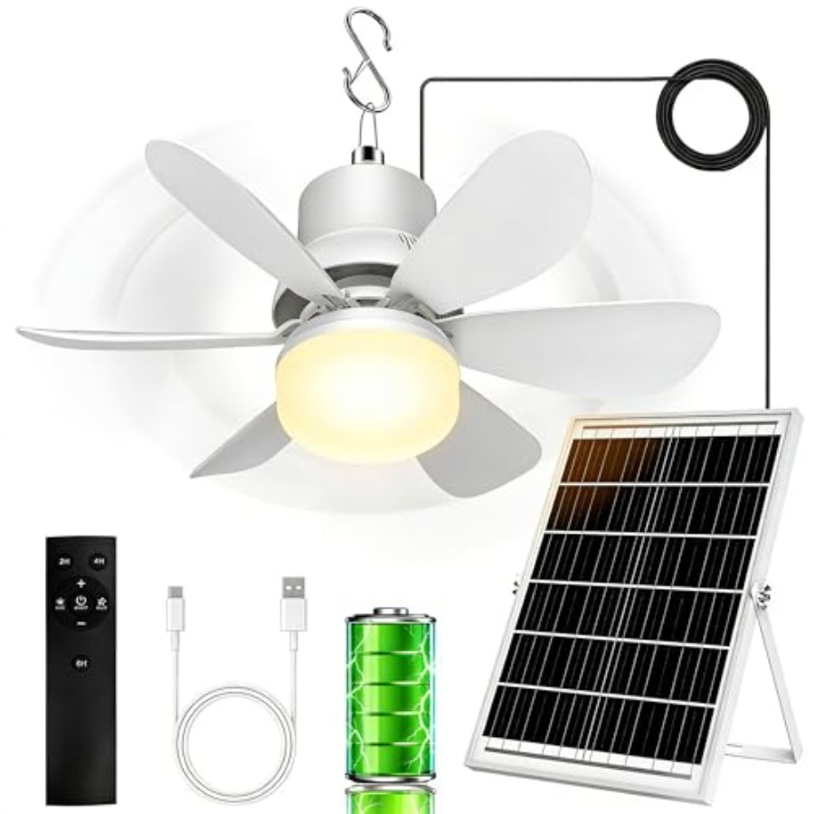 Outdoor Power For Gazebo - Solar Fan for Gazebo with Light