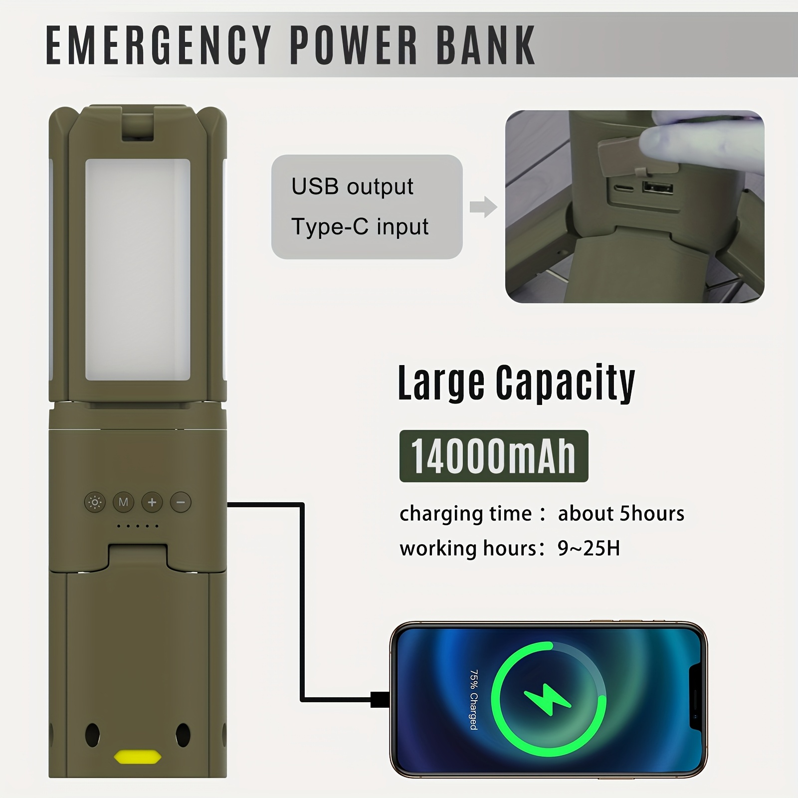 Camping Lantern, 14000mAh Rech - Outdoor Power For Camping avis et prix
