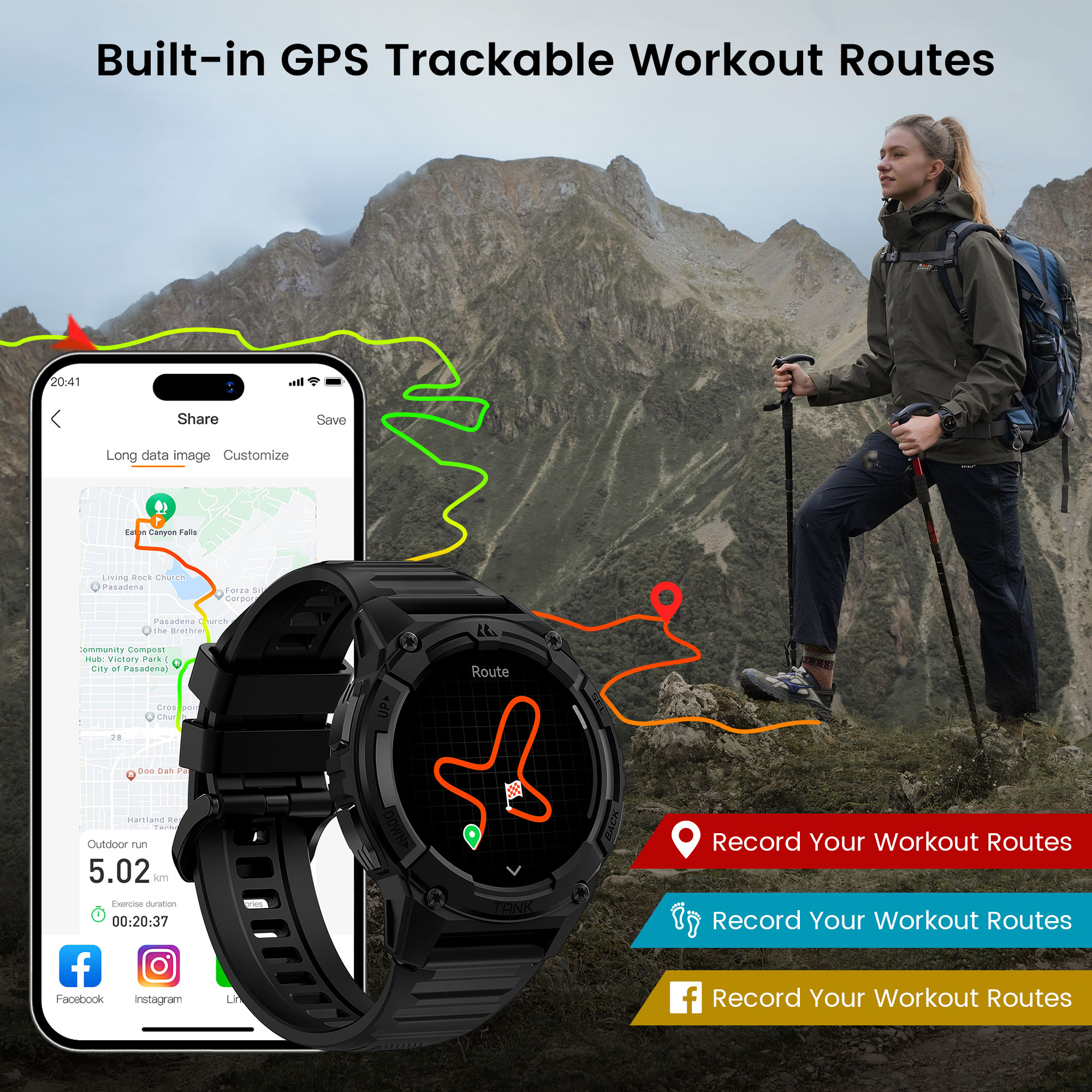 KOSPET TANK S2 GPS Smart Watch - Outdoor Power Hours avis et prix