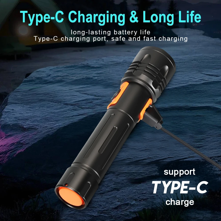 High Power LED Flashlight USB  - Outdoor Power For Camping avis et prix