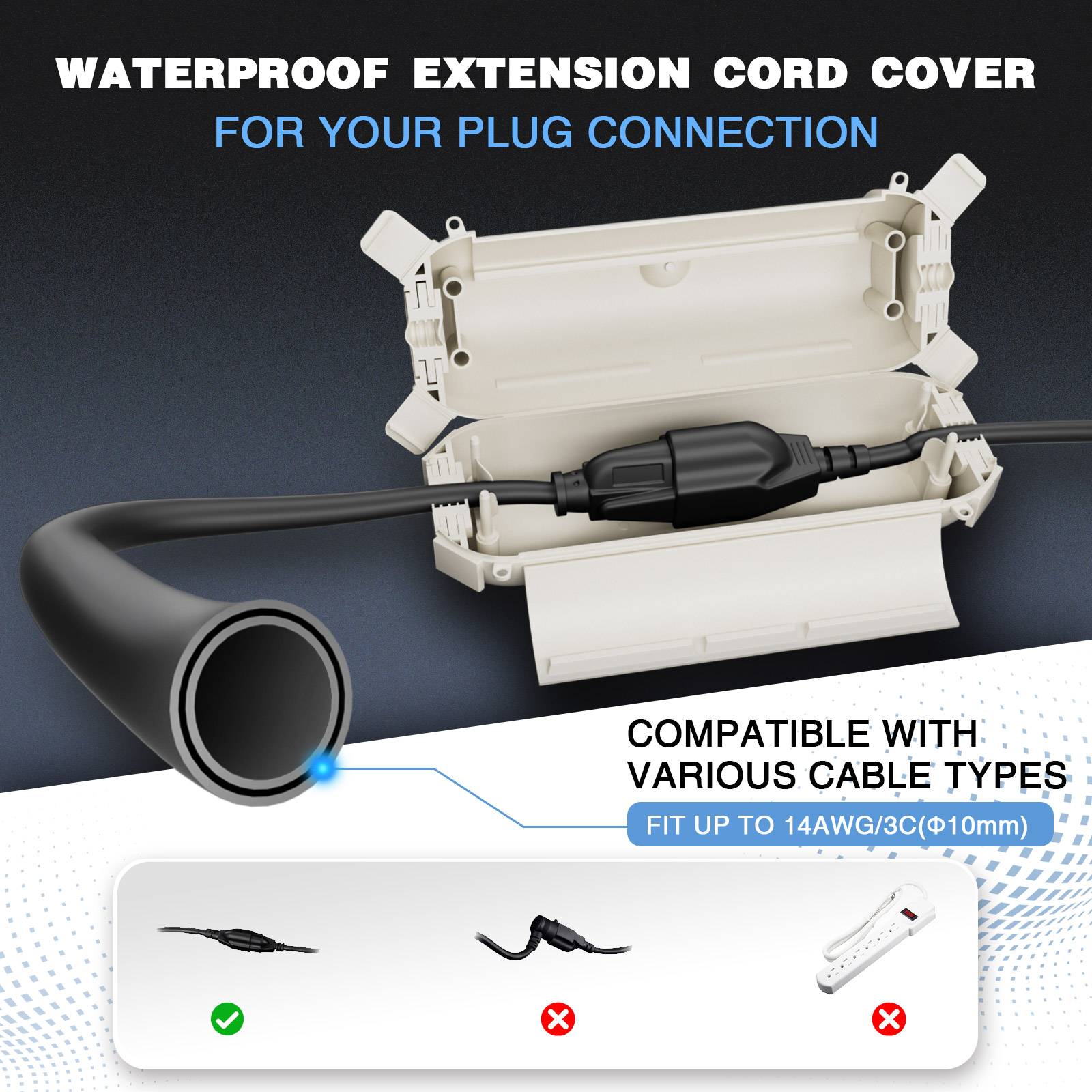 2 Pack Waterproof Outdoor Conn - Outdoor Power Plug avis et prix
