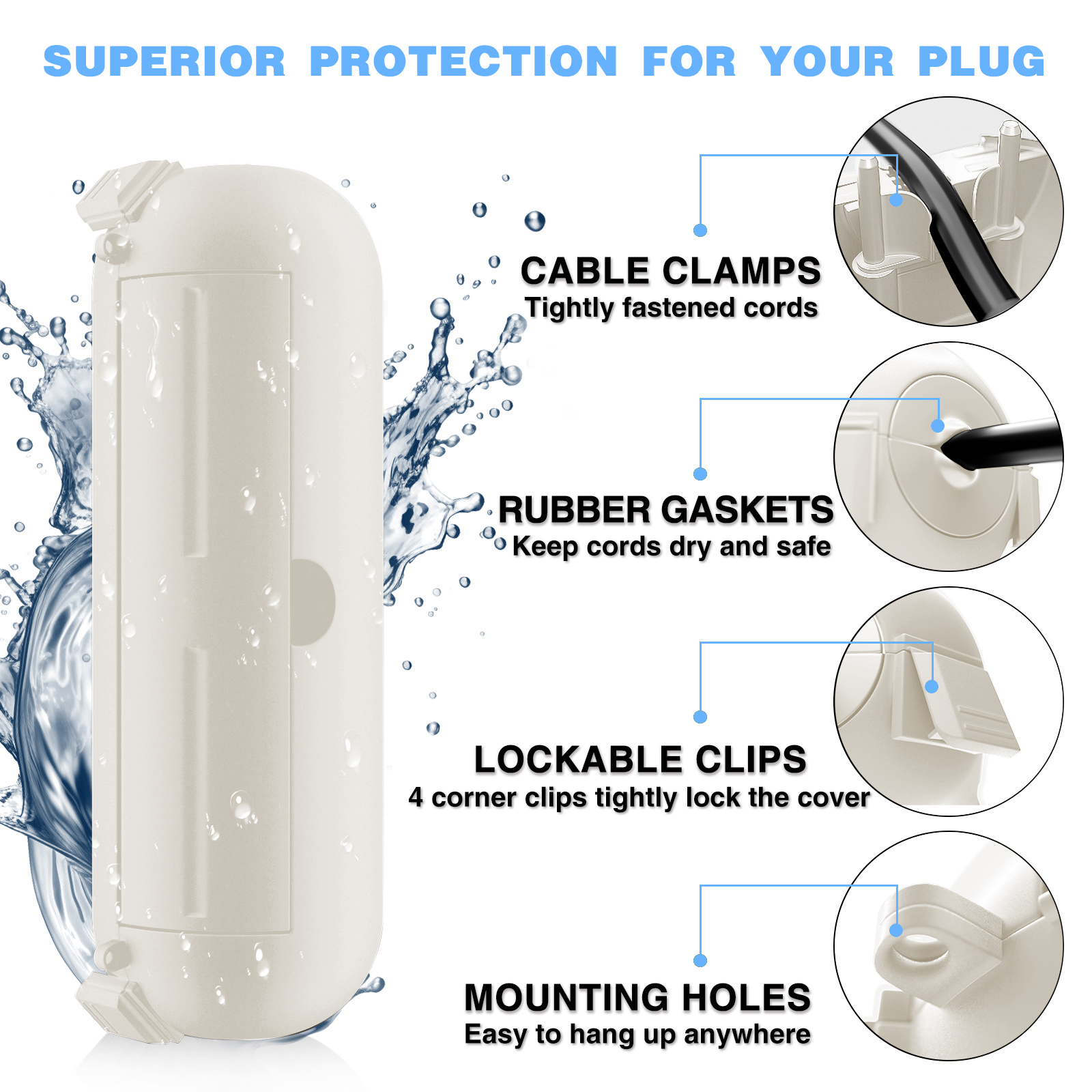 2 Pack Waterproof Outdoor Conn - Outdoor Power Plug avis et prix