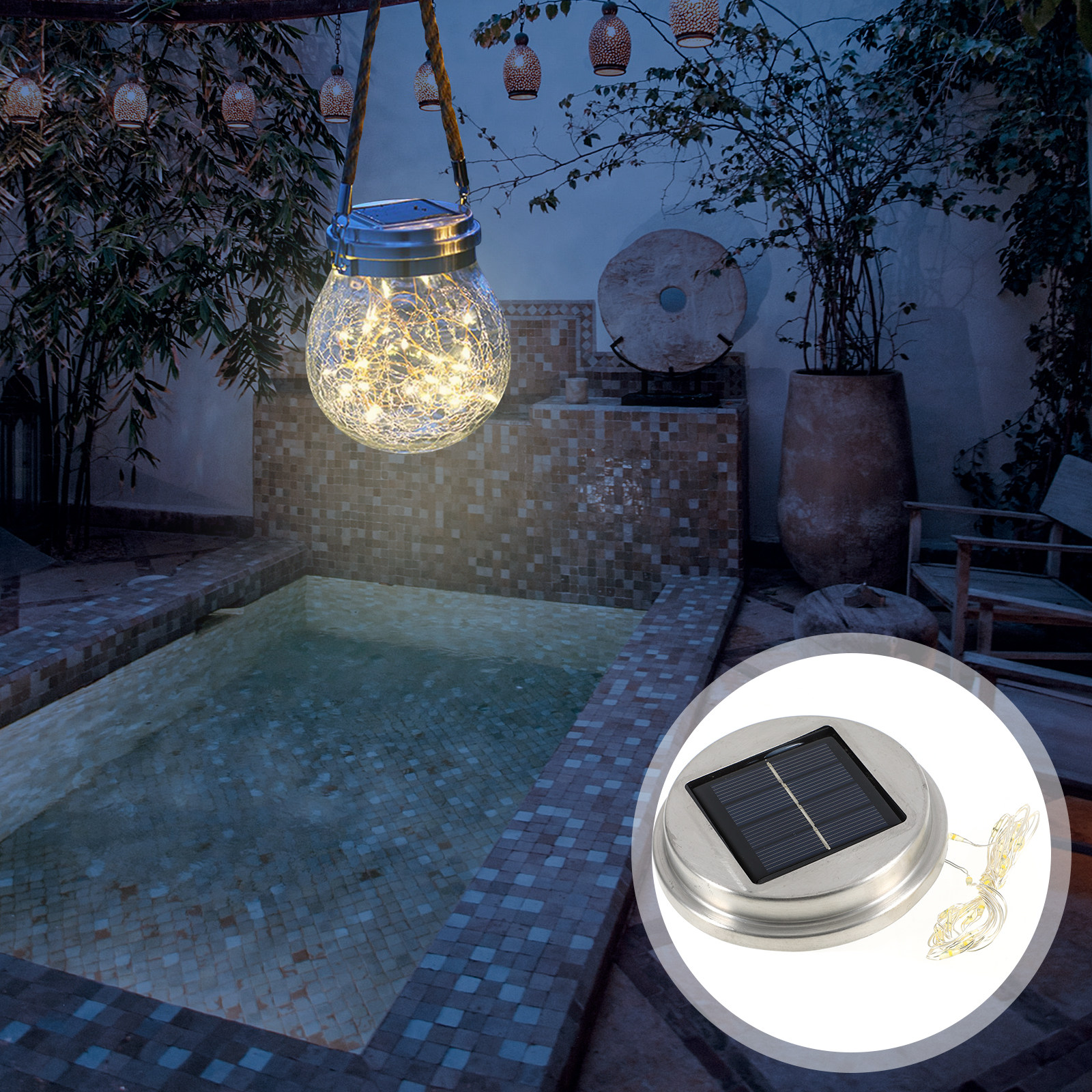 2Pcs Solar Cracked Ball Lamp C - Outdoor Power For Gazebo avis et prix