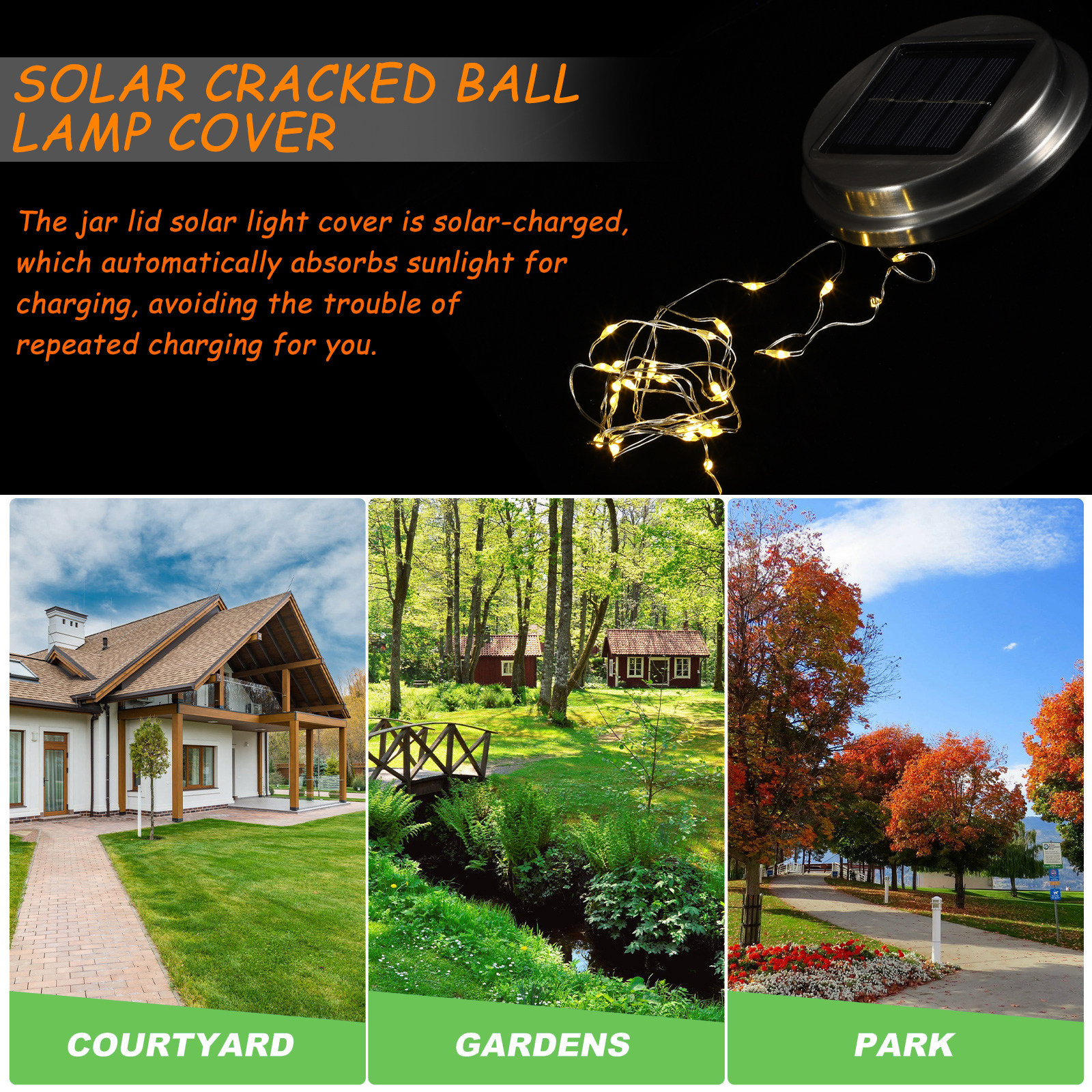 2Pcs Solar Cracked Ball Lamp C - Outdoor Power For Gazebo avis et prix
