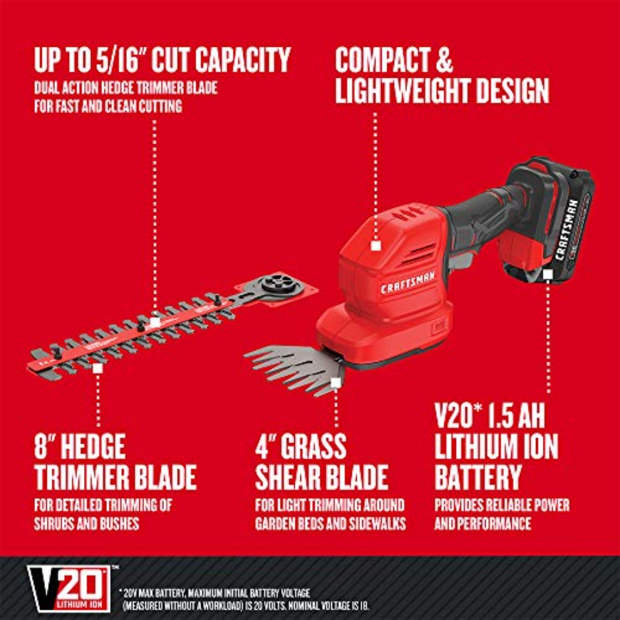 V20 4 In Cordless Handheld Gra - Hedge Trimmer Cordless avis et prix
