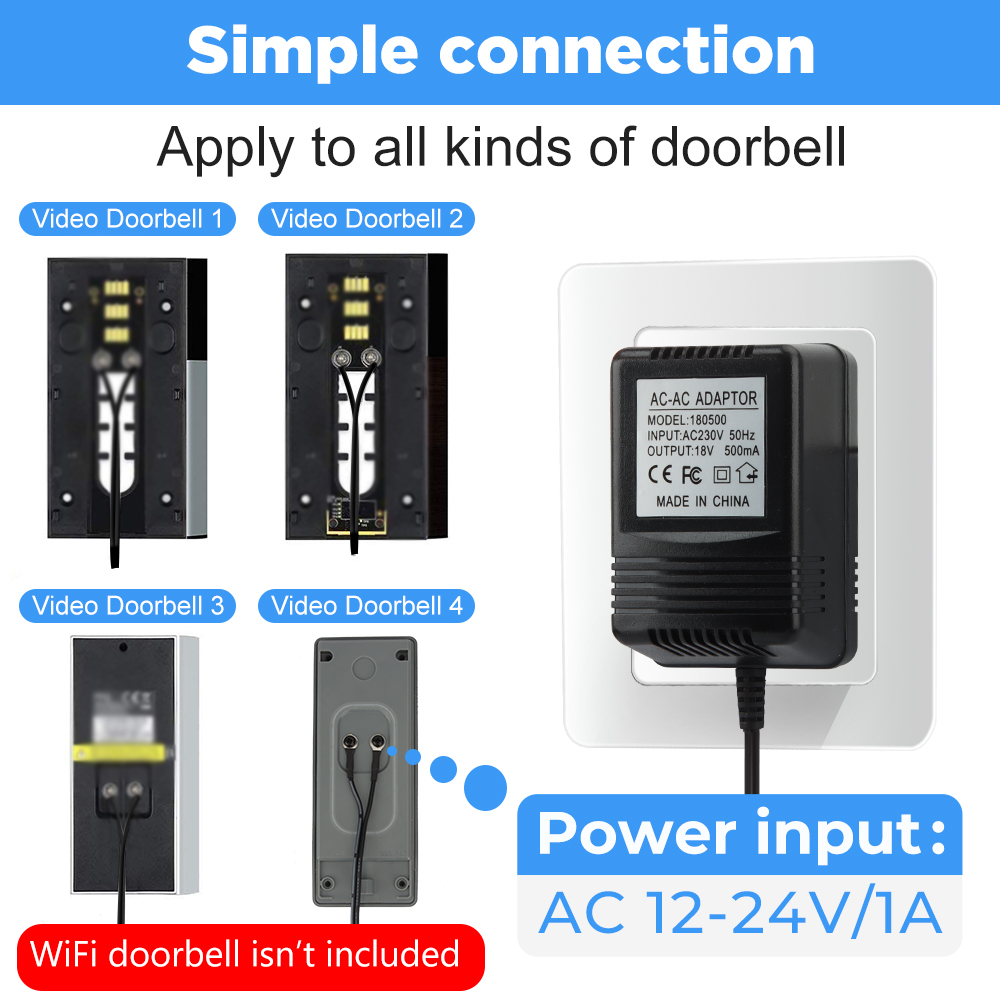 US UK EU Plug 18V AC to DC Tra - Outdoor Power Adapter Ring avis et prix
