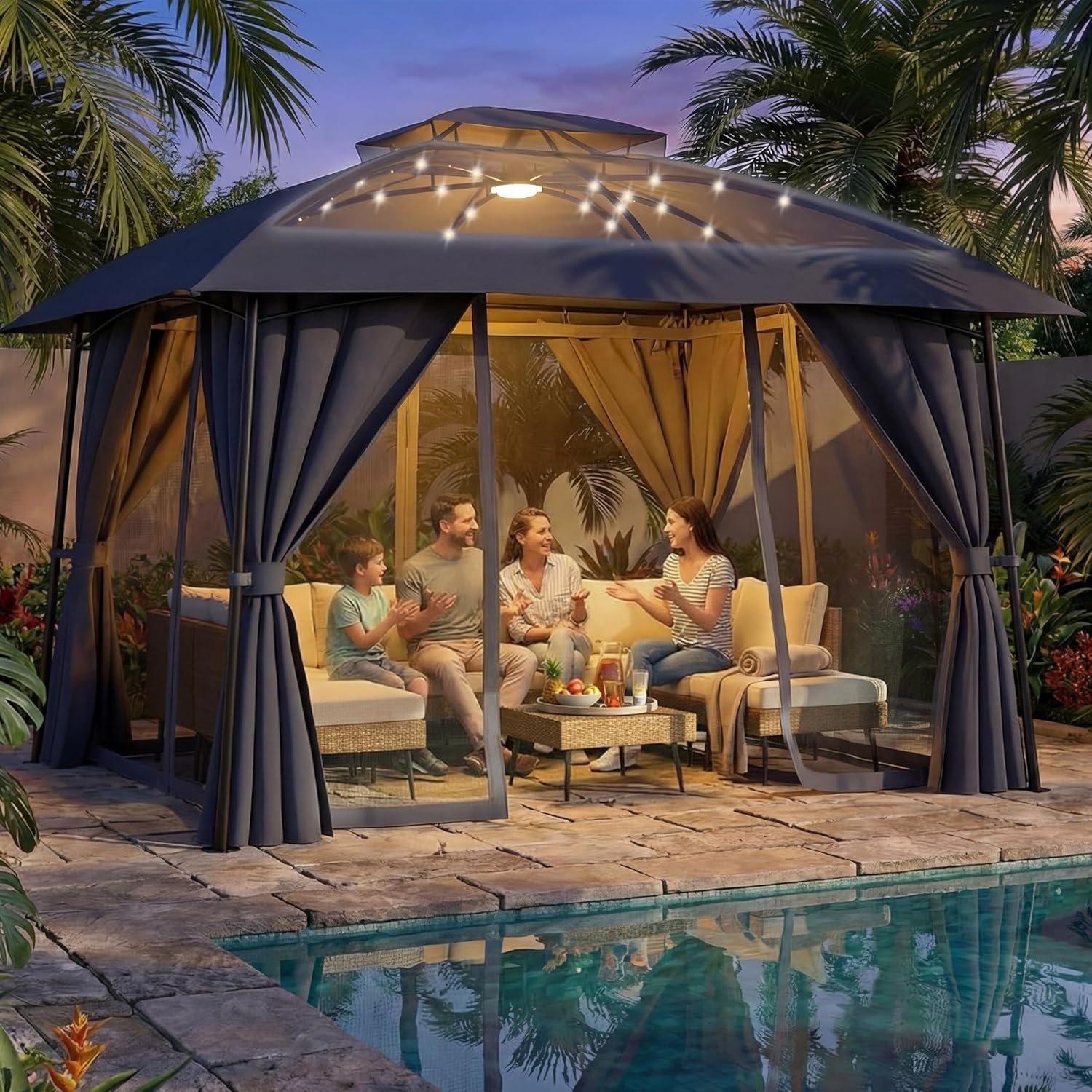 Outdoor Patio Gazebo 10x12 wit - Outdoor Power For Gazebo avis et prix