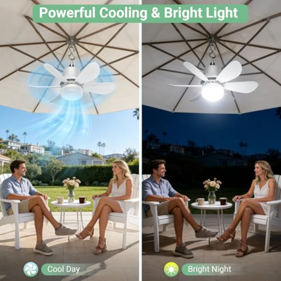 Solar Fan for Gazebo with Ligh - Outdoor Power For Gazebo avis et prix