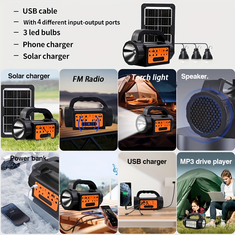 Solar Rechargeable Camping Lig - Outdoor Power For Camping avis et prix