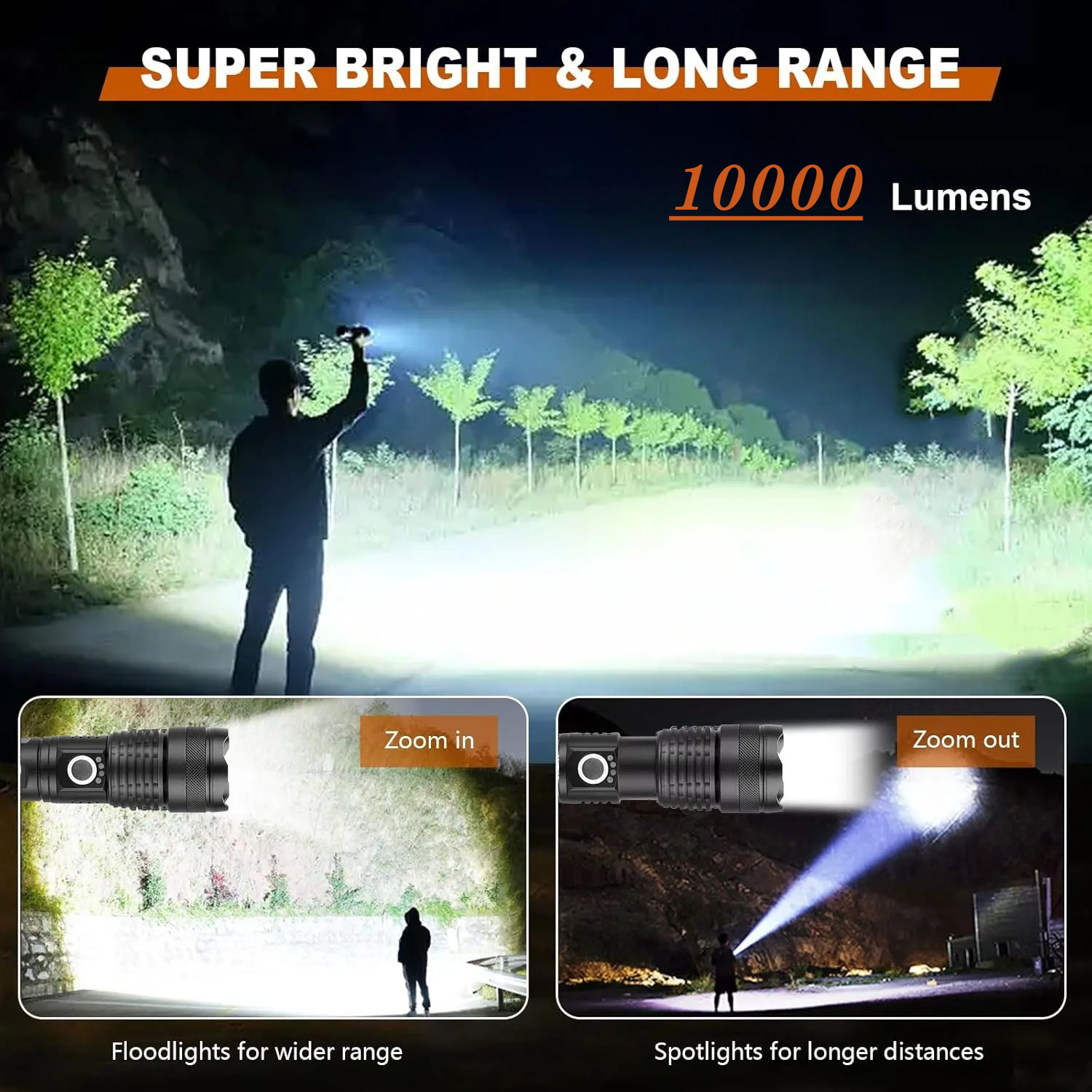 High Power LED Flashlight Rech - Outdoor Power For Camping avis et prix