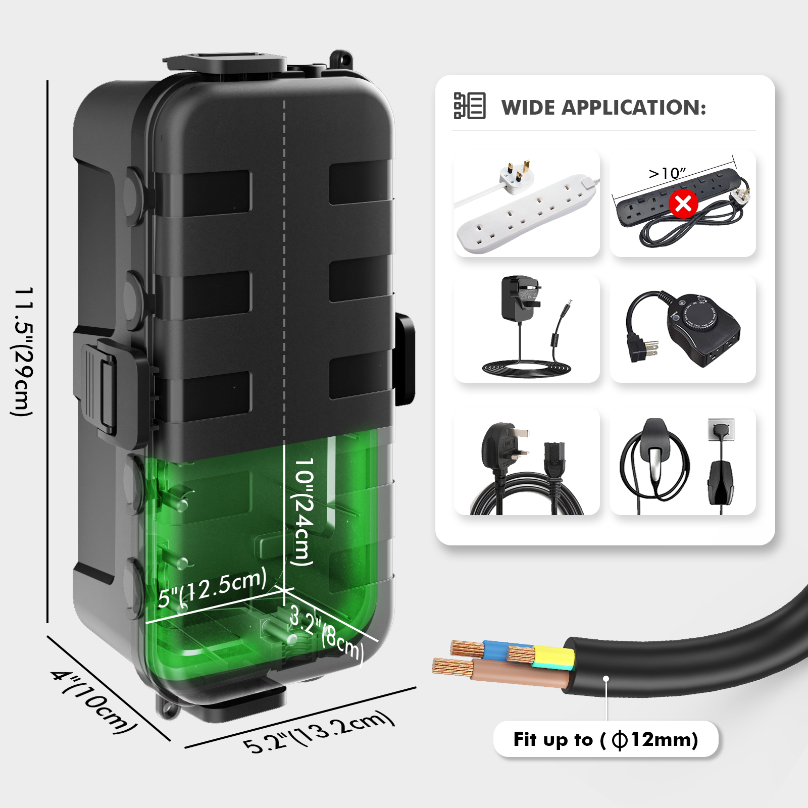 Medium Outdoor Electrical Box, - Outdoor Power Plug avis et prix